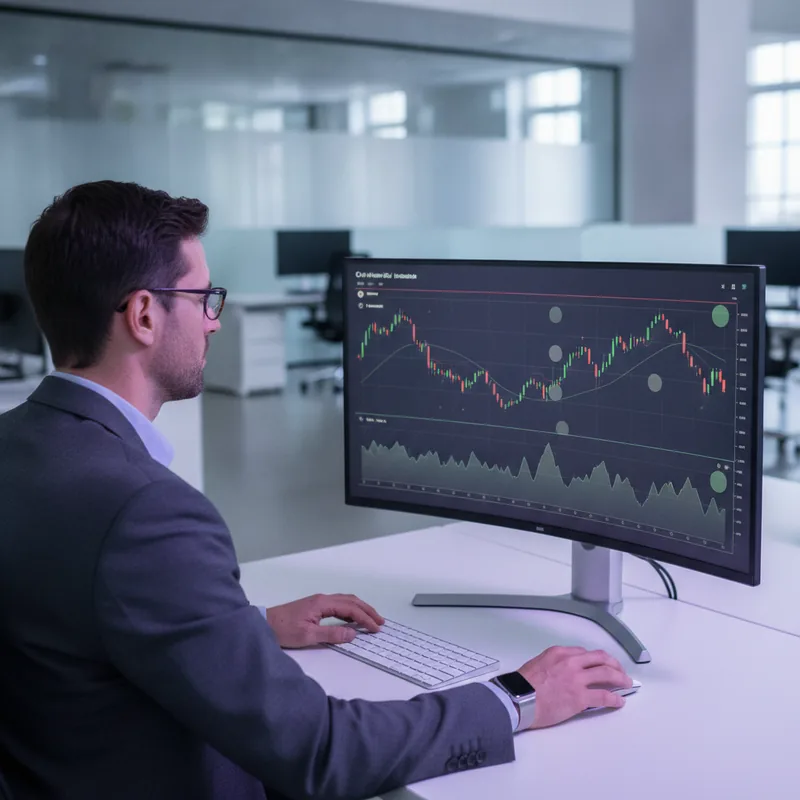 Focused investor reviewing a portfolio strategy on screen